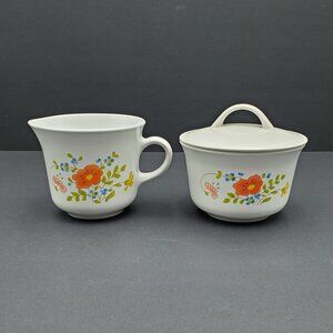 Corelle Wildflower Creamer & Sugar Bowl Corning Spring Bouquet Creamer Set